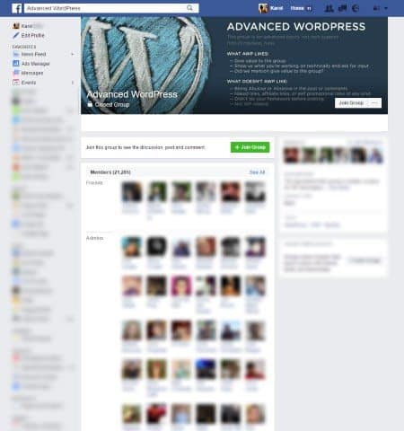 Advanced WordPress Facebook Group