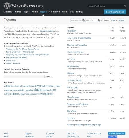 WordPress Support Forums some of the best WordPress help