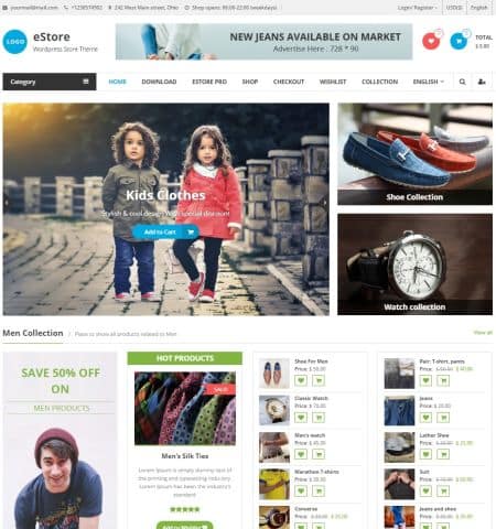 Estore is an excellent free WooCommerce WordPress theme for those looking to scale their ecommerce stores.