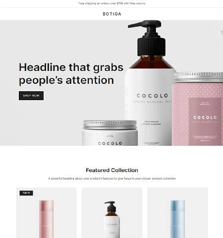 Botiga is a free WooCommerce WordPress theme that offers a very clean aesthetic appearance.