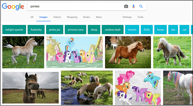 Google image search for ponies