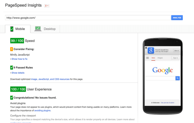 Google PageSpeed Tools