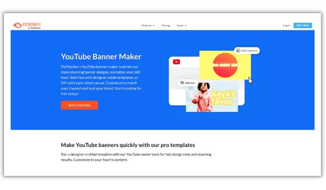 Picmonkey by Shutterstock | Best YouTube Banner Maker