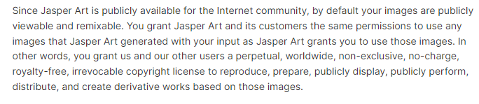 Jasper AI review: information about how Jasper can use your content.