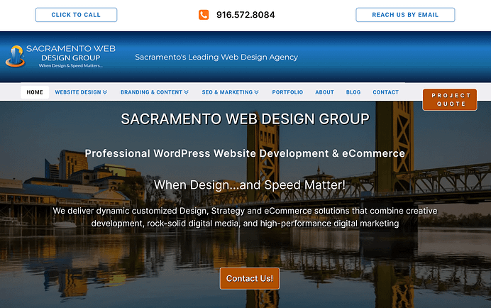 An example of a business offering web design services.