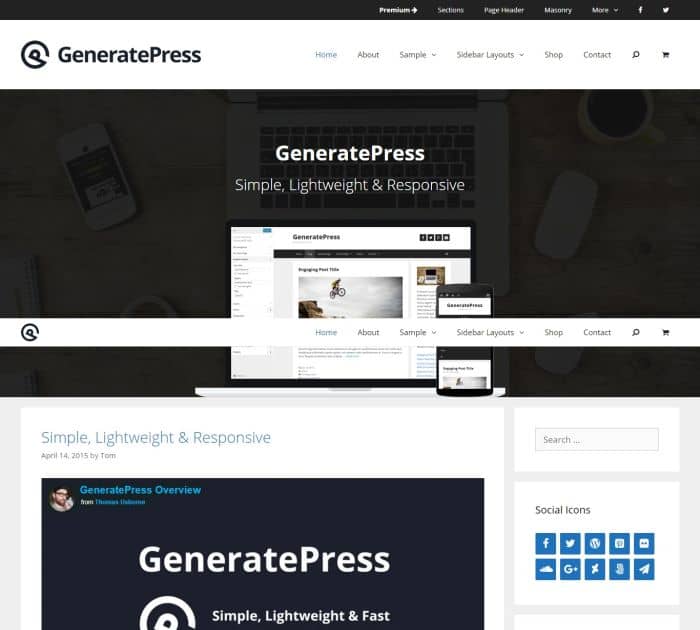 Fastest WordPress themes #1: generatepress