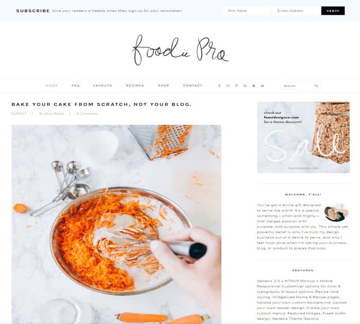 SEO friendly WordPress themes: Foodie Pro