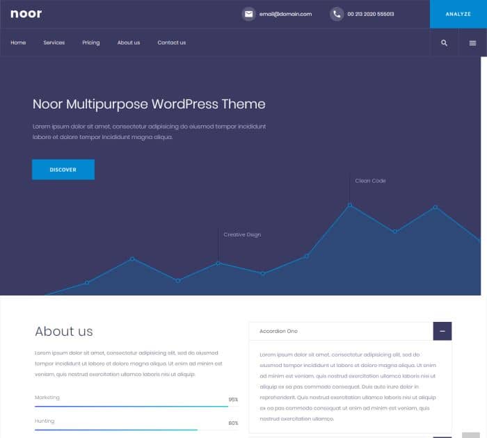 SEO friendly WordPress themes: Noor