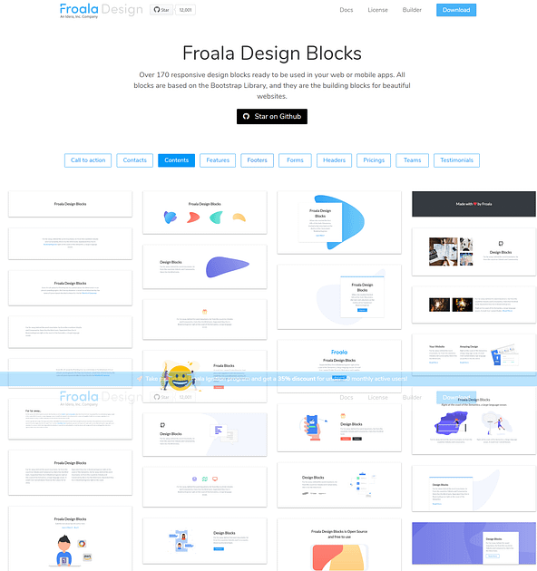 Top Free UI Kits: Froala Design Blocks