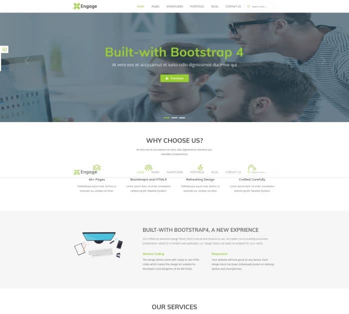 Best Bootstrap 4 templates: Engage