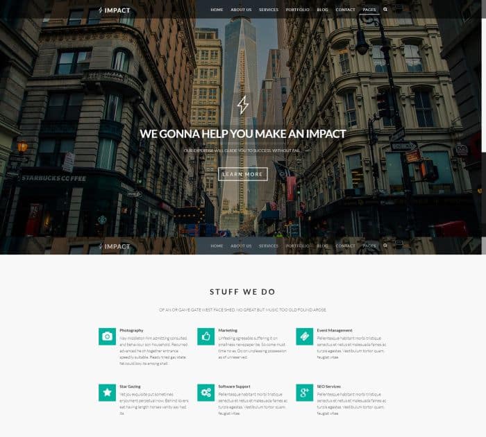 Best Bootstrap 4 templates: Impact