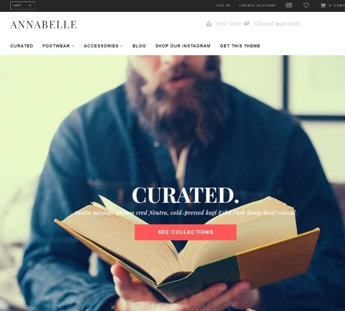 Best Free Shopify Themes: Annabellle