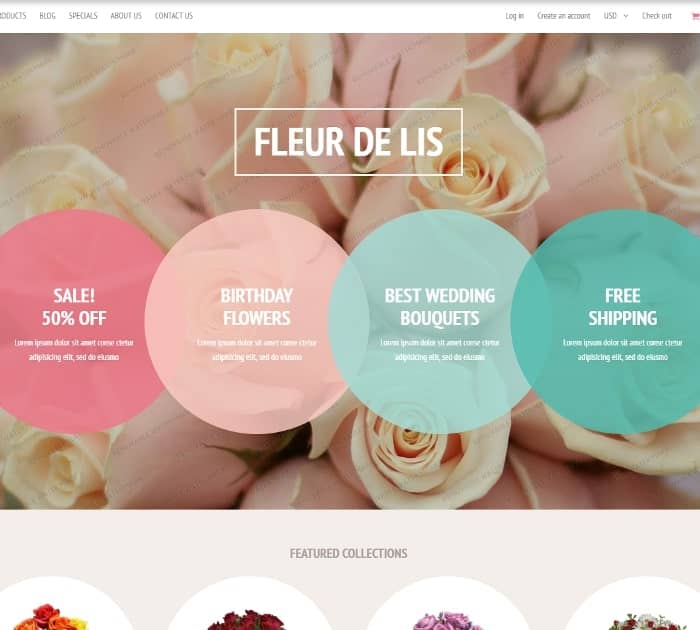 Best Free Shopify Themes: Fleur de lis