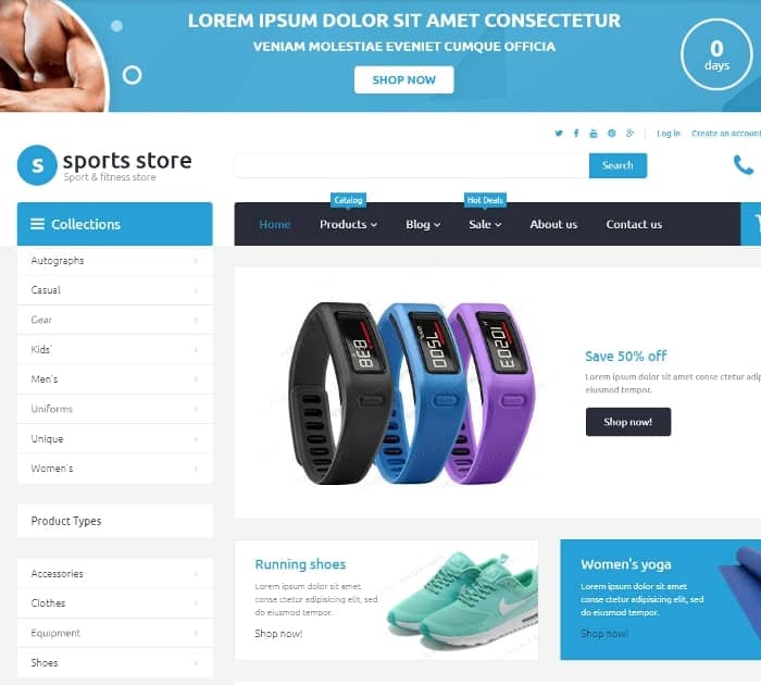 Best Free Shopify Themes: Sports Store