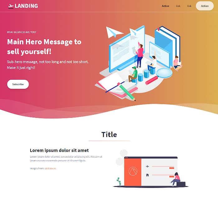 Best Tailwind CSS templates #2: Tailwind Toolbox Landing Page
