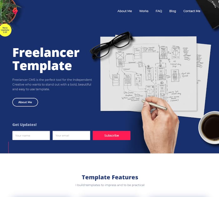 Best Webflow templates and themes: Freelancer - Designer website template