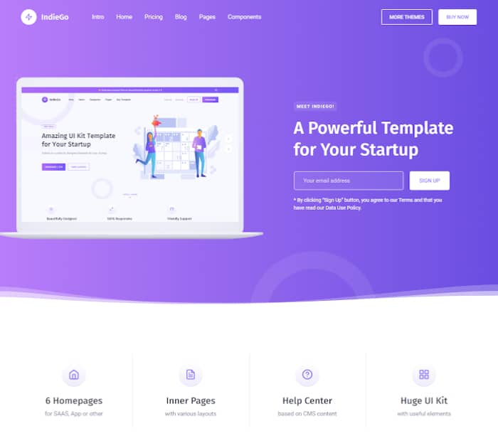 Best Webflow templates and themes: IndieGo - UI Kit Webflow template