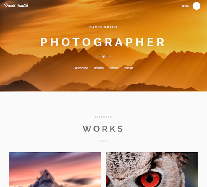 Best Webflow templates and themes: Photographer - Photography website template