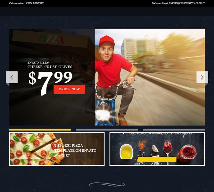 Best food delivery WordPress themes: Food & Pizzeria