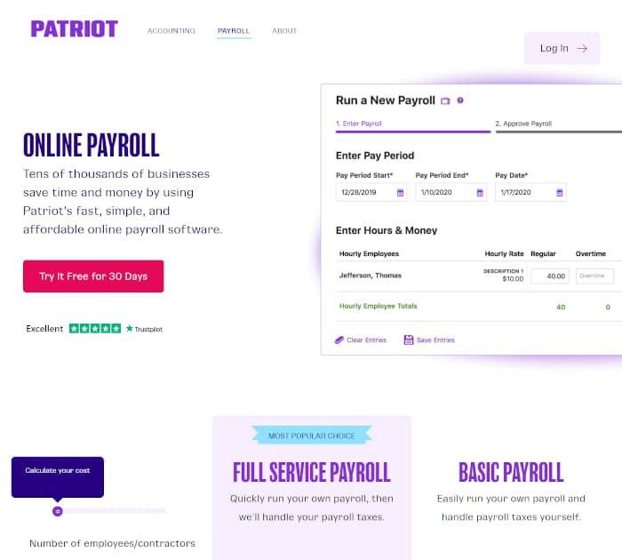 Best payroll software: Patriot