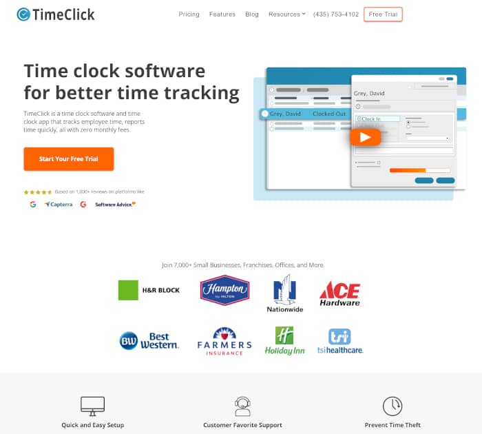 Best time and attendance software: TimeClick