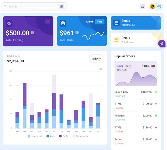 Best admin dashboard templates (free download): Berry