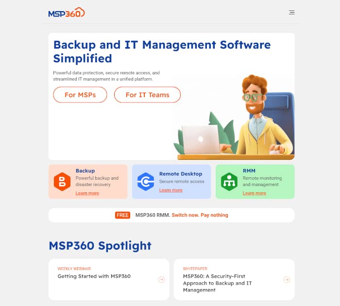 Best MSP software: MSP360