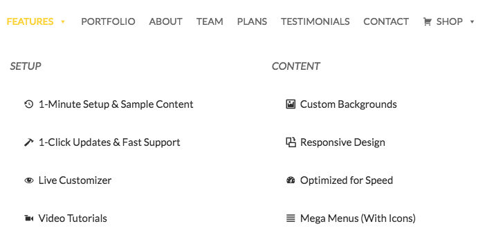 mega menu