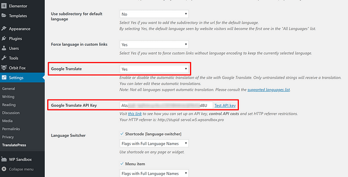 Google Translate API