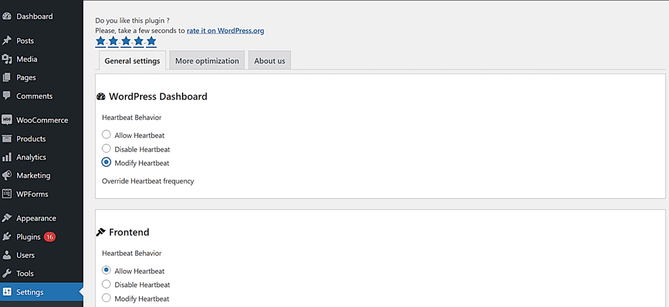Speed up WordPress backend with Heartbeat Control plugin.