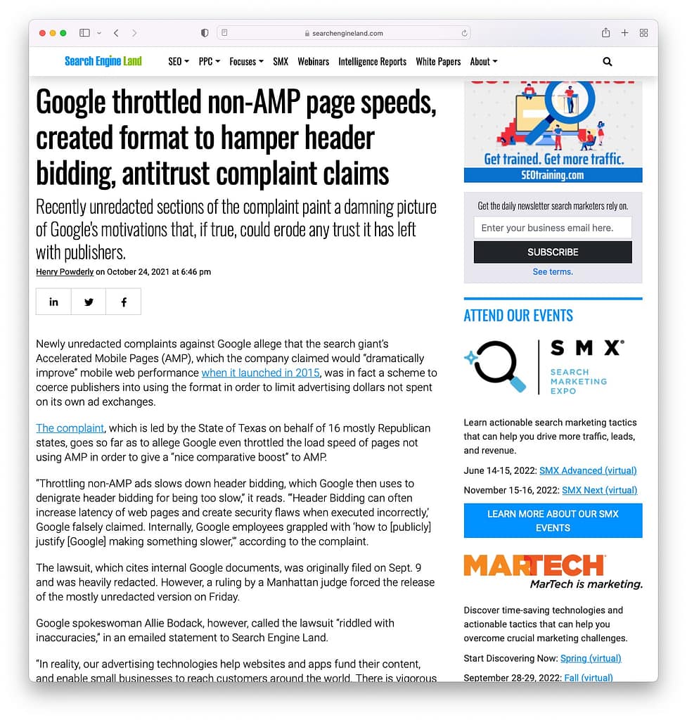 Google AMP on the way out