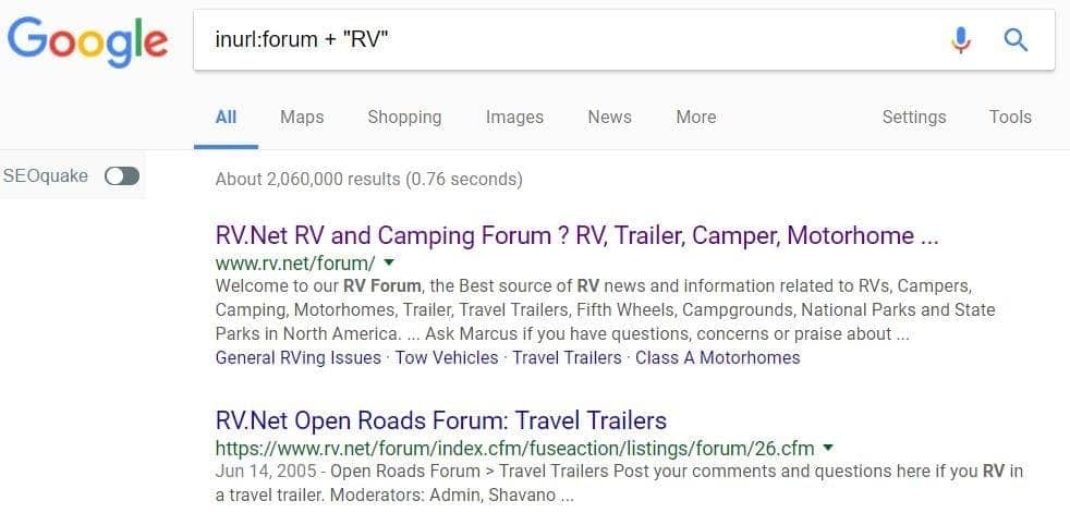 How to use Google to find forums in your niche