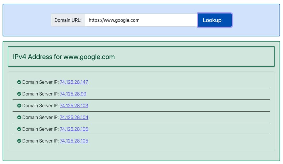 Google's IP addresses