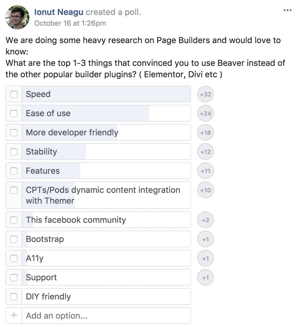 survey Beaver Builder