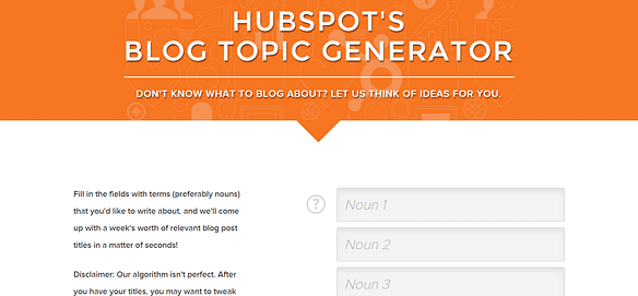 HubSpot s Blog Topic Generator