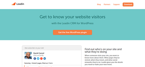 Leadin Free WordPress CRM Lead Tracking Plugin