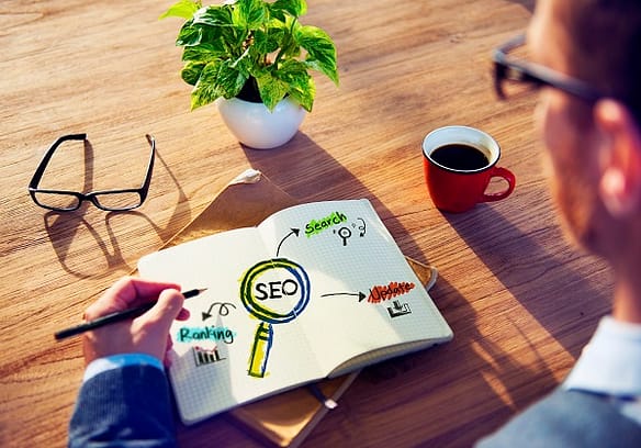 Office Table with SEO Concept