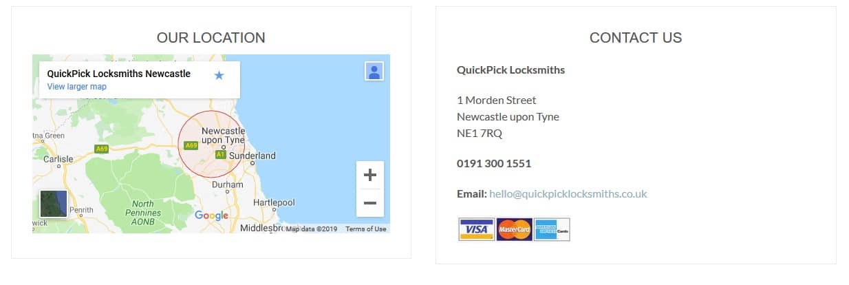 quickpick locksmiths google maps