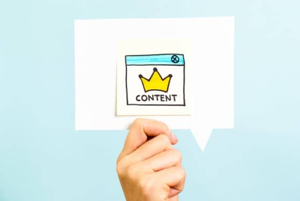 Content is the king message on blue background