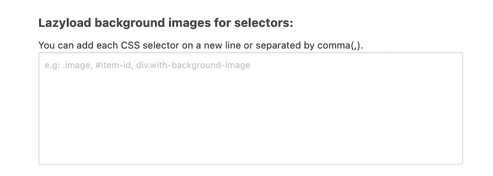 The Lazyload background images for selectors setting in Optimole.