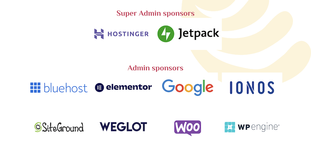 A list of WordCamp Europe sponsors.