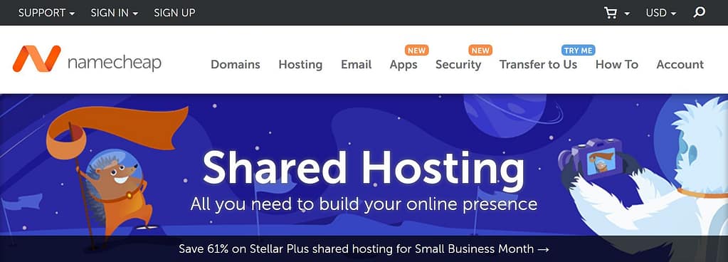 Namecheap shared WordPress hosting