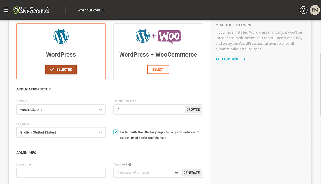 siteground new wordpress hosting interface comparison