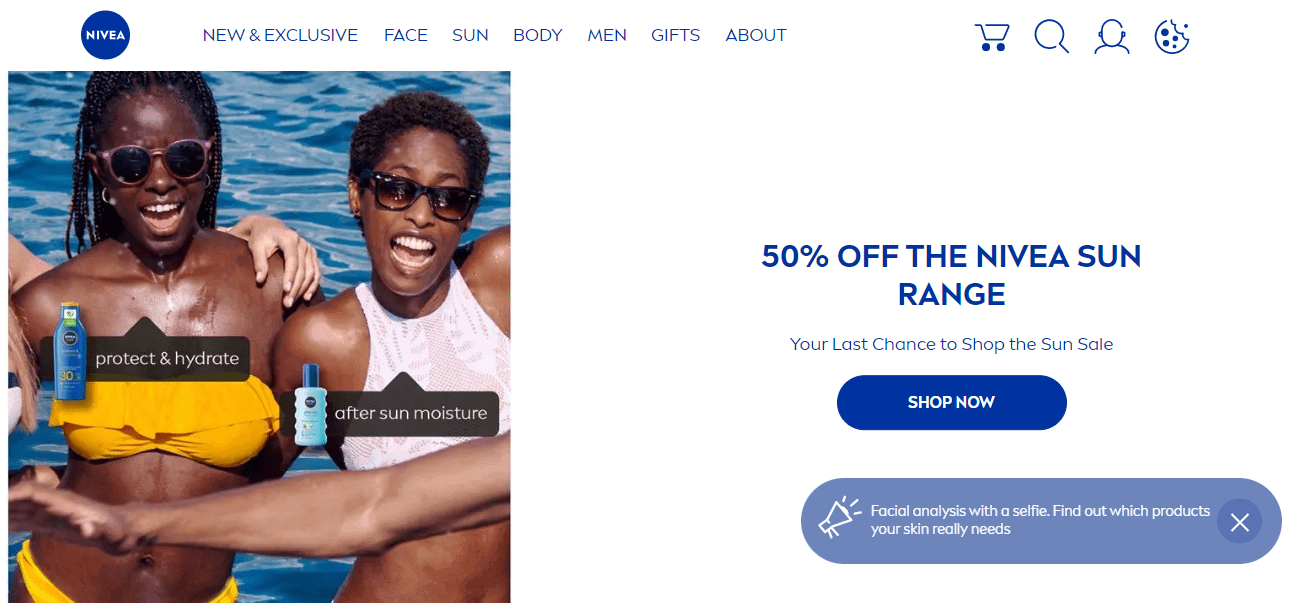 Nivea homepage