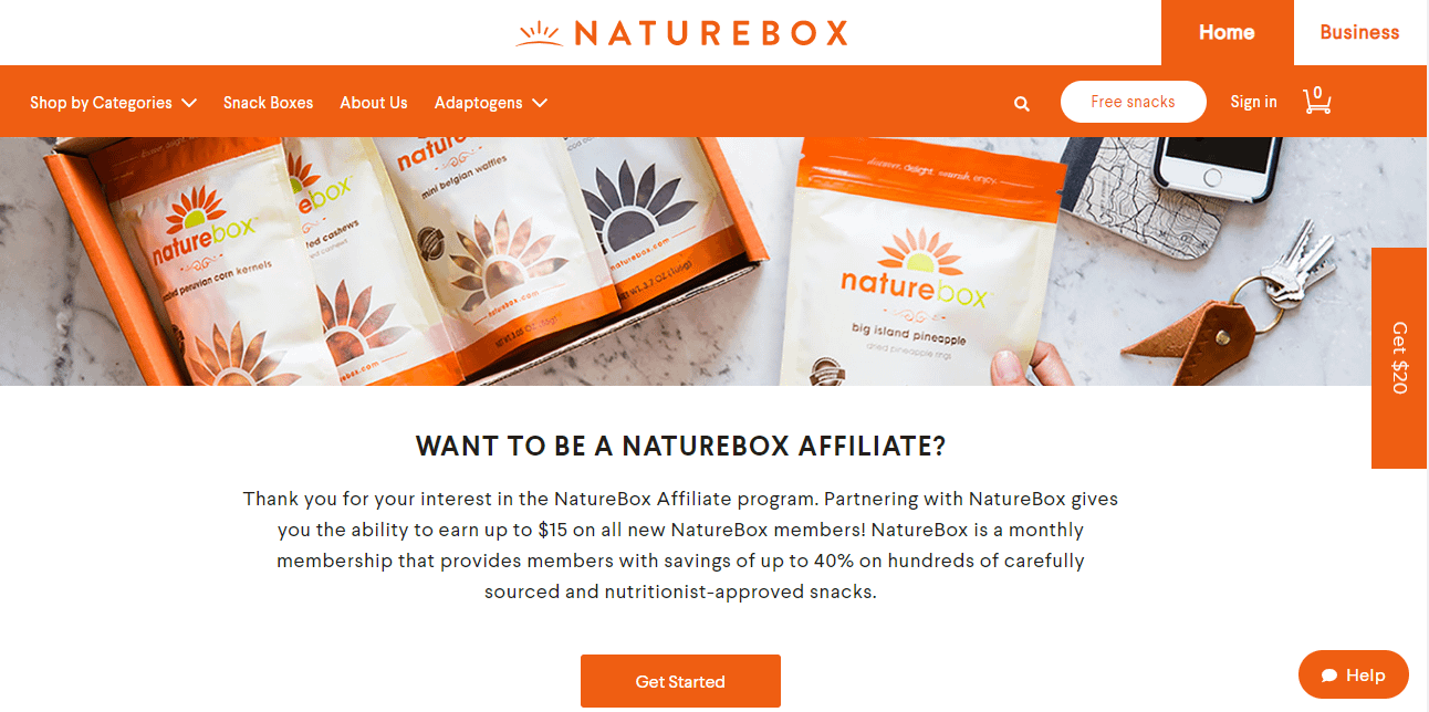 NatureBox affiliate program