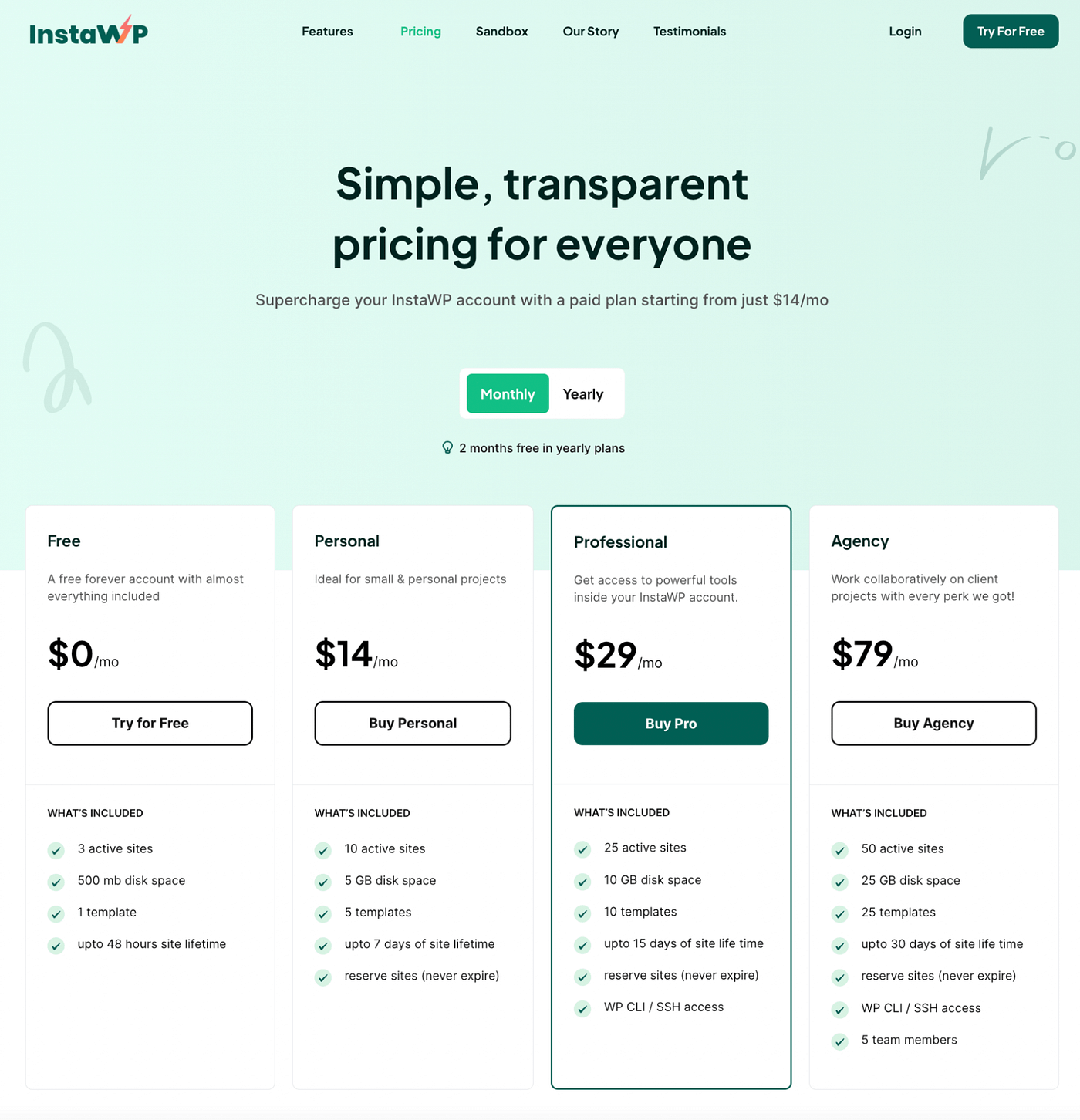 InstaWP review: the pricing