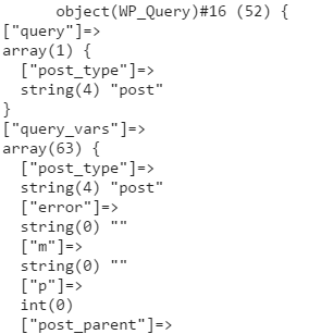 var-dump of the same WP_Query object