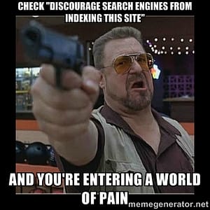 discourage search engines and you're entering a world of pain