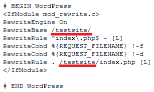 WordPress htaccess error