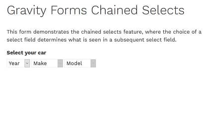 Gravity Forms Chained Selects